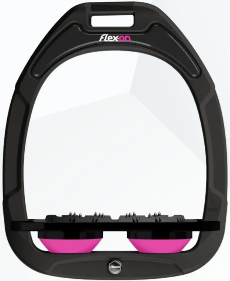 Flex-On Green Composite Flat Stirrups Black/Black/Pink Ultra Grip